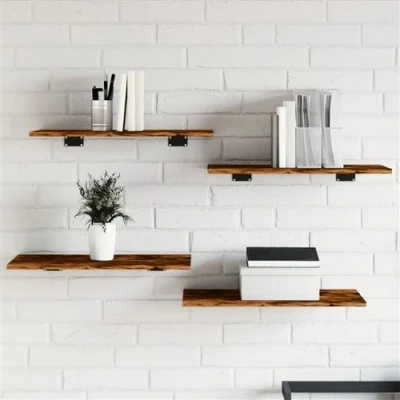 Afbeelding van vidaXL Wandschappen 4 st 60x30x1,5 cm bewerkt hout gerookt eikenkleur
