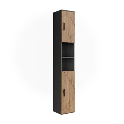 Afbeelding van Vicco IrmaHoge kast 30 x 190 cm met 2 deuren Antraciet/Artisan