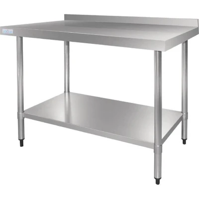 Afbeelding van Vogue RVS werktafel met achteropstand 90x60x70cm