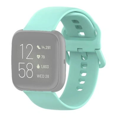 Afbeelding van Fitbit Versa 1 / 2 &amp; Lite siliconen sportbandje met gespsluiting Mint Groen Maat: Large