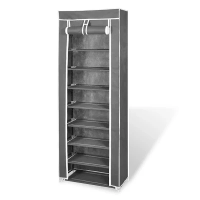 Afbeelding van Schoenenkast met hoes 57x29x162 stof zwart