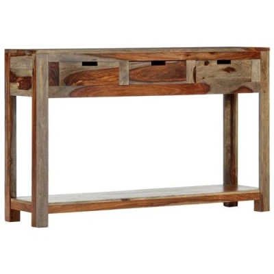 Afbeelding van Wandtafel Met 3 Lades 120X30X75 Cm Massief Sheeshamhout