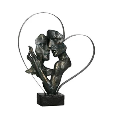 Afbeelding van Gilde handwerk Sculptuur Beeld De essentie van liefde 10x32x37 Polyresin en Metaal Bronskleur