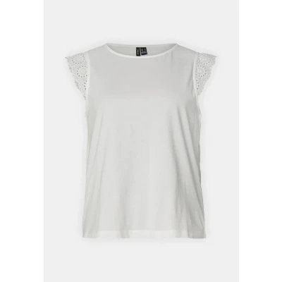 Afbeelding van Vero Moda Vmemily Gathering Tshirt print, Dames, Maat: XXL, Snow white