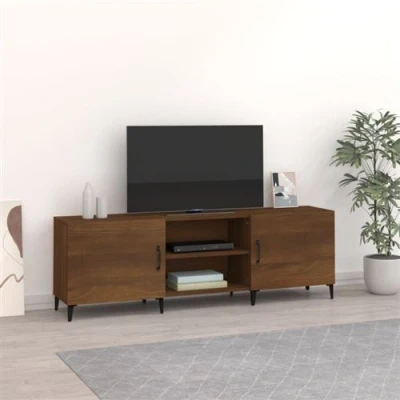 Afbeelding van Tv meubel 150x30x50 cm bewerkt hout bruin eikenkleur