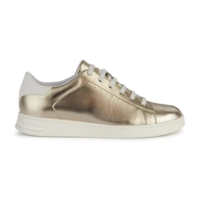 Afbeelding van Geox CUIR Jaysen Sneakers laag, Dames, Maat: 38, Or clair blanc Leer