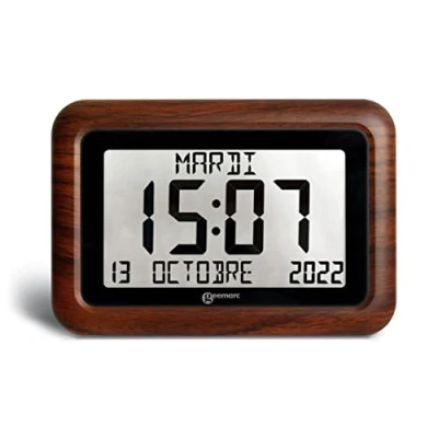 Afbeelding van Geemarc 1558323 Kwarts Zendgestuurde klok Hout