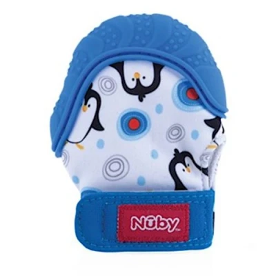 Image de Nuby gant à dents junior 14,6 x 12,4 cm silicone bleu