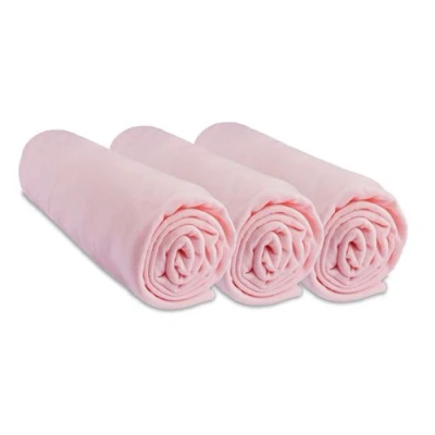 Image de Lot de 3 draps housse coton 60x120 cm Couleur Rose