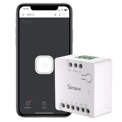 Afbeelding van SONOFF MINI D Smart schakelaar WiFi 2.4G 8W droogcontact Matter protocol compatibel met Alexa, Google Home, Home Assistant Geschikt voor garagedeuren, toegangssystemen en