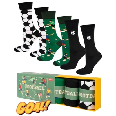 Afbeelding van soxo Sportsokken voor heren, fantasie, cadeau, grappige sokken, idee, 3 paar, Voetbal paar