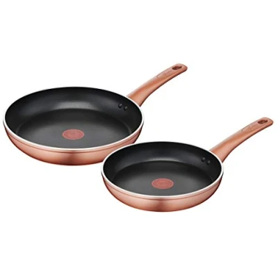 Afbeelding van Lagostina Ramata Tweedelige Hoogwaardig Aluminium Koekenpannen Set 24 en 28 cm Alle Warmtebronnen Behalve Inductie Thermosignal
