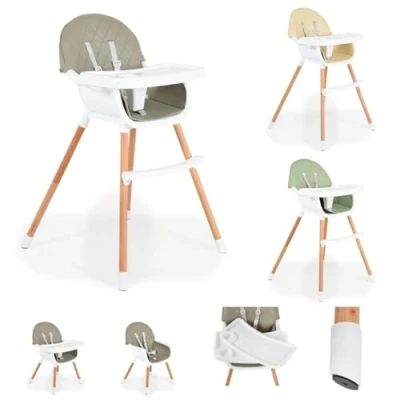Afbeelding van Cangaroo Gelato Grey 2 in 1 Houten Kinderstoel