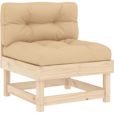 Afbeelding van Loungeset Met Kussens Massief grenenhout of Douglas Hout 1 / Natuurlijk Middenbank