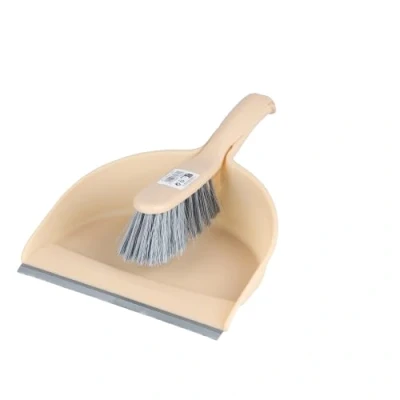 Afbeelding van Urban Living Stoffer en blik set zalm roze zachte borstel kunststof 32 x 22 cm