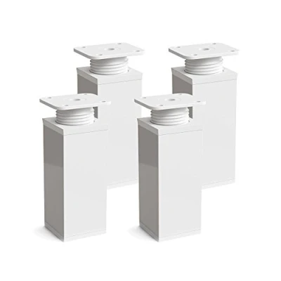 Afbeelding van sossai® design meubelpoten MFV1 set van 4 in hoogte verstelbaar Vierkant profiel: 40 x mm Kleur: wit Hoogte: 80 (+ 20 mm) Inclusief hoogwaardige houtschroeven