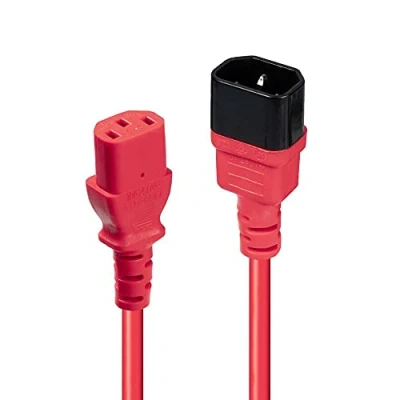 Image de Lindy Rallonge de câble d&#039;alimentation IEC 60320 C13 pour C14 2 m moulé rouge