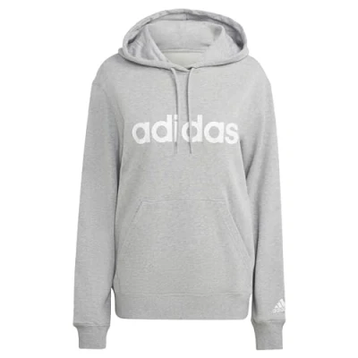 Afbeelding van adidas Sportswear W LIN FT HD Sweater, Dames, Maat: Small, Medium grey heather/white