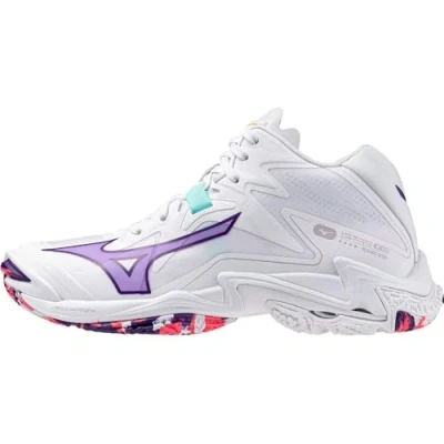 Afbeelding van Mizuno WAVE LIGHTNING Z8 MID Volleybalschoenen Wit/VioletIndigo/CamelliaRos Dames Maat 40.5
