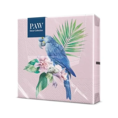Afbeelding van PAW Serviette Papier 3 Plis (33 x 33 cm) I Lot de 20 Parfait pour les Anniversaires, Partys, Mariages, la Kommunion et Célébrations Décoration Table Perroquet Exotique