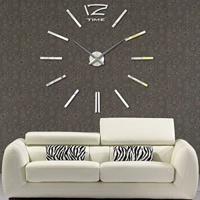 Afbeelding van FAS1 3D wandklok, zilver, groot