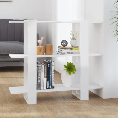 Afbeelding van Boekenkast/kamerscherm 100x30x87 cm hoogglans wit