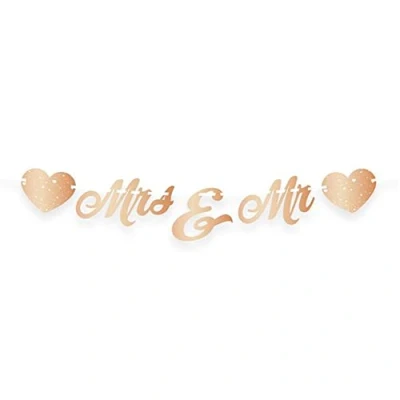 Afbeelding van Letterslinger Mr &amp; Mrs rosé goud per stuk
