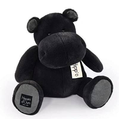Afbeelding van Histoire d&#039;ours nijlpaard pluchen dier grijs antraciet 40 cm groot zacht en schattig pluche voor wiggen cadeau idee geboorte verjaardag kinderen HO3207