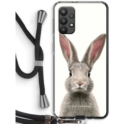Afbeelding van Case Company® hoesje met Koord geschikt voor Samsung Galaxy A32 4G Daisy Telefoonhoesje Zwart Bescherming aan alle Kanten en Over de Schermrand