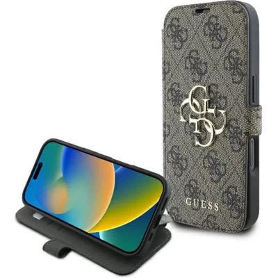 Afbeelding van Guess GUBKP16M4GGMBR iPhone 16 Plus 6,7&quot; bruin/bruin boek 4G metalen logo