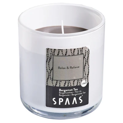 Afbeelding van Spaas Geurkaars + Deksel Relax Relieve Branders Ø95x105 mm Grijs per stuk Ca. 56 H