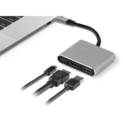 Afbeelding van Multi adapter voor USB C 3 verschillende poorten