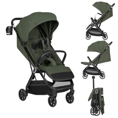 Afbeelding van LIONELO Bess Poussette (648 mois) jusqu’à 22 kg, Pliage Compact à Une Main, Position Allongée, de Voyage avec Roues PU 360 et Suspension, Capote UPF50+, Légère Sac Transport, Vert