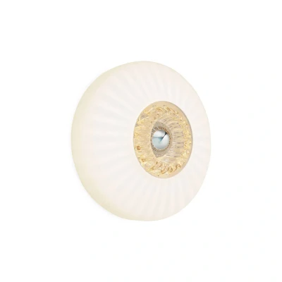 Afbeelding van Wandlamp New Wave Optic, opaalwit, Eyeball, stekker