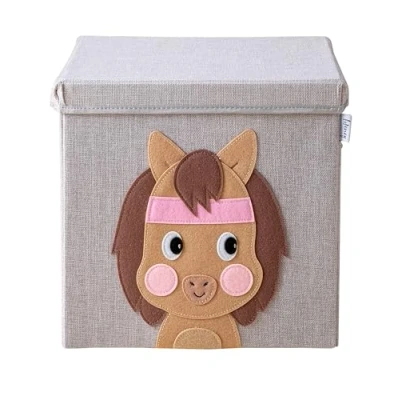 Afbeelding van Stoffen opbergdoos voor kinderen &quot;paard&quot; met deksel, compatibel Ikea Kallax Lifeney