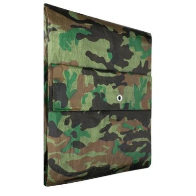Afbeelding van KOTARBAU® Afdekzeil, 2 x 7 m, camouflagekleur, 80 g/m², met oogjes, versterkt beschermzeil, bouwzeil, waterdicht, scheurvast, voor alle weersomstandigheden