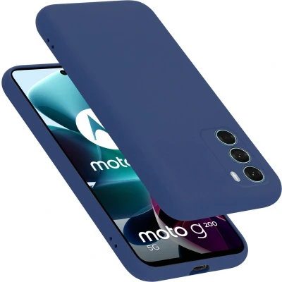 Afbeelding van Cadorabo Hoesje geschikt voor Motorola MOTO G200 5G in LIQUID BLAUW Beschermhoes gemaakt van flexibel TPU silicone Case Cover