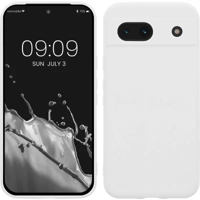 Afbeelding van kwmobile telefoonhoesje geschikt voor Google Pixel 8a Hoesje smartphone Precisie camera uitsnede In mat wit