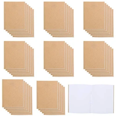 Afbeelding van Belle Vous 48 pak Kleine Zakformaat A6 Ongelijnd Bruin Hoes Karton Notitieblok/Journaals 10,5 x 14 cm 24 Pagina’s Notitieblokken Voor Reizen en Kantoor