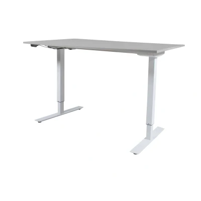 Afbeelding van Lectro Basic bureau, zit sta (69 116cm) hoogte verstelbaar dmv elektromotor met 140x80cm robson eiken 25mm blad en zwart (RAL9005) frame