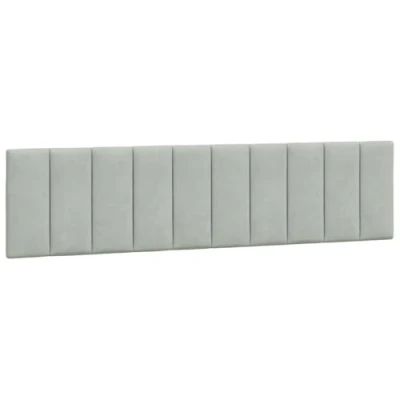 Image de vidaXL Coussin de tête lit gris clair 200 cm velours
