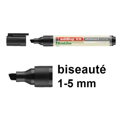 Image de Marqueur tableaux blancs Ecoline e29 biseauté Noir EDDING