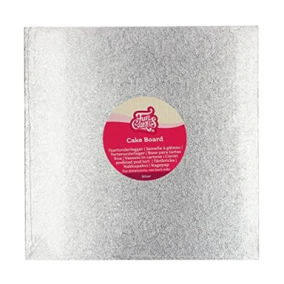 Afbeelding van FunCakes Cake Board Vierkant Zilver 27,5x27,5 cm Taartonderlegger Taartkarton
