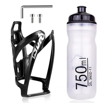 Afbeelding van fiets bidonhouder set, lichtgewicht mountainbike flessenhouder met flessenset universele houders 750 ml BPA vrij sportwaterdrankfles voor buiten fietsen