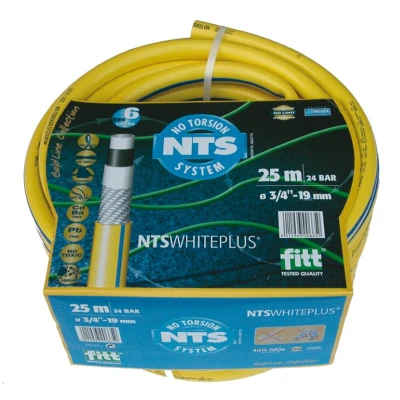 Afbeelding van Talen Tools No Torsion White Plus Fitt Getricoteerde Gele Slang 1&quot; 25 meter
