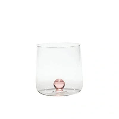 Afbeelding van Zafferano borosilicaatglas, handgemaakt, Bilia bol roze, inhoud 44 cl, diameter 88 mm, 6 stuks