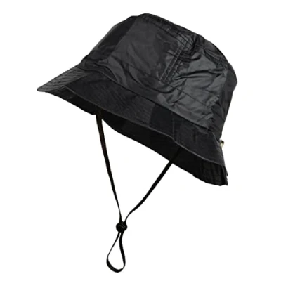 Afbeelding van TOUTACOO, Regenhoed, verstelbaar, nylon look, 20 zwarte kinriem