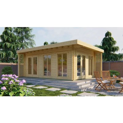 Afbeelding van Blokhut Tuinhuis Hildegard 44 mm vuren onbehandeld