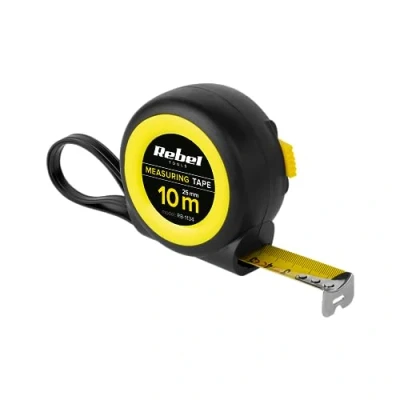 Afbeelding van Rebel RB 1134 Professionele robuuste meetband met oprolsysteem, 10 m, breedte 25 mm,