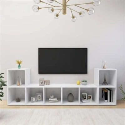 Afbeelding van vidaXL Tv meubelen 4 st 72x35x36,5 cm bewerkt hout wit
